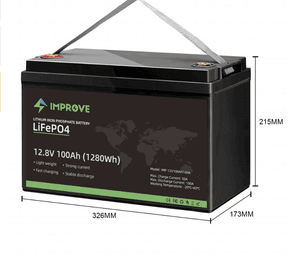 Bilde av IMPROVE Lithium Batteri 12V 100Ah (LiFePO4) BMS ...