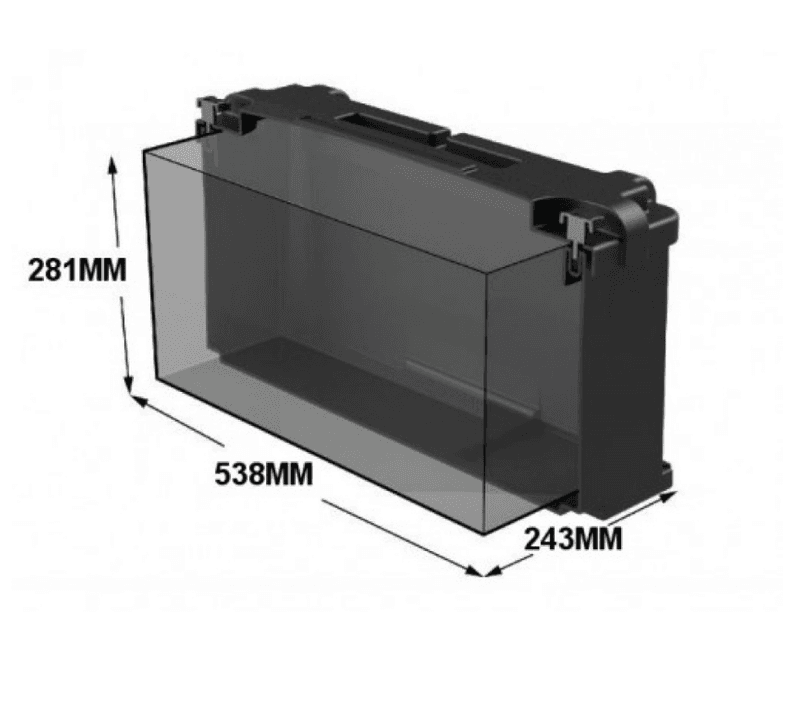 Batterikasse 538x243x281mm (innvendig)